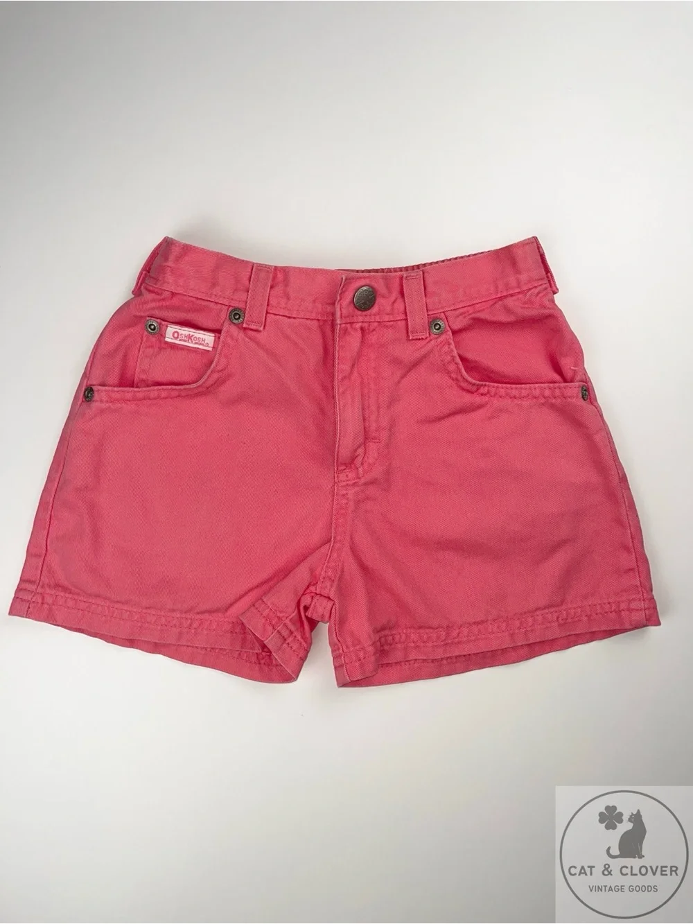 OshKosh B'gosh 90s Pink Coral Cotton Girls Vintage Shorts Size 5